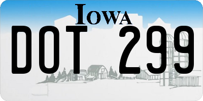 IA license plate DOT299