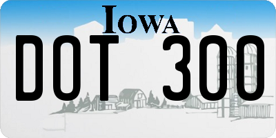 IA license plate DOT300
