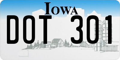 IA license plate DOT301