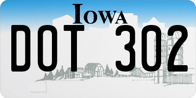 IA license plate DOT302