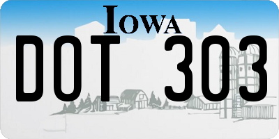 IA license plate DOT303