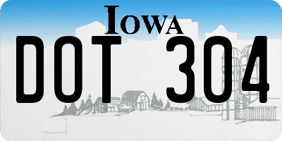 IA license plate DOT304