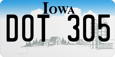 IA license plate DOT305