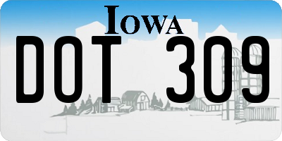 IA license plate DOT309