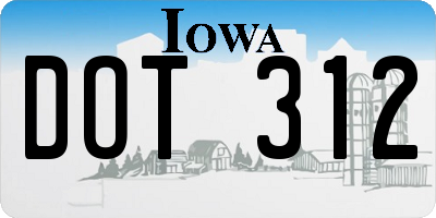 IA license plate DOT312