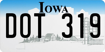 IA license plate DOT319