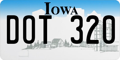 IA license plate DOT320