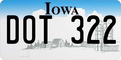 IA license plate DOT322