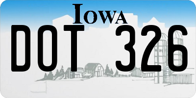IA license plate DOT326