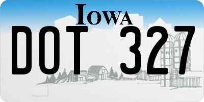 IA license plate DOT327