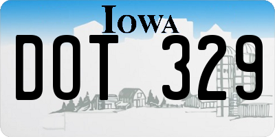 IA license plate DOT329