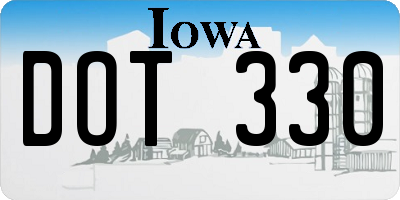 IA license plate DOT330