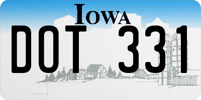 IA license plate DOT331
