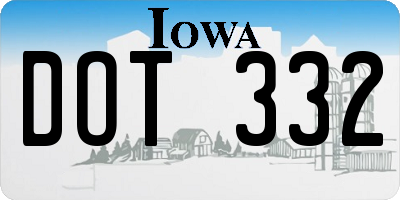 IA license plate DOT332