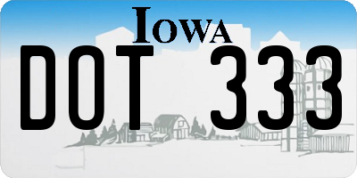 IA license plate DOT333