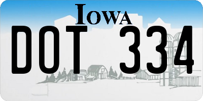 IA license plate DOT334