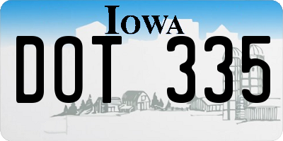 IA license plate DOT335