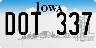 IA license plate DOT337