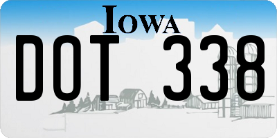 IA license plate DOT338
