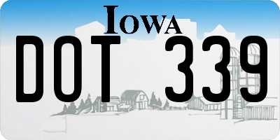 IA license plate DOT339