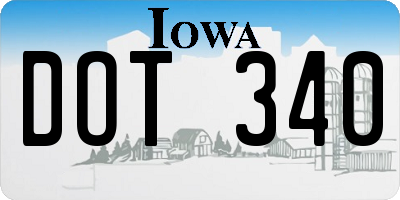 IA license plate DOT340