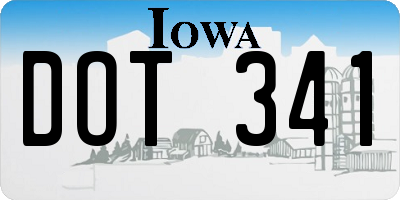 IA license plate DOT341