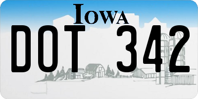 IA license plate DOT342