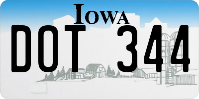 IA license plate DOT344