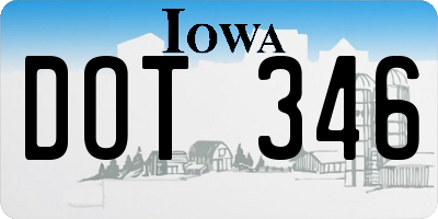 IA license plate DOT346