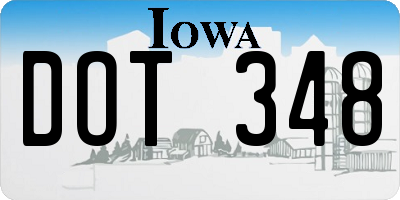 IA license plate DOT348