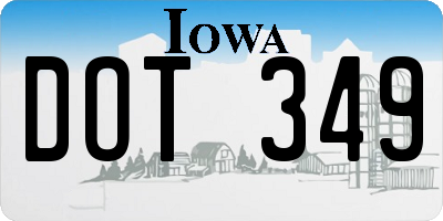 IA license plate DOT349