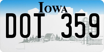 IA license plate DOT359
