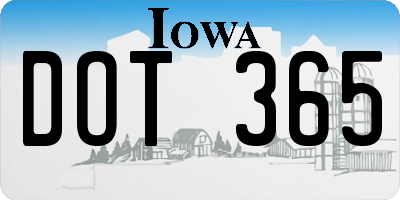 IA license plate DOT365