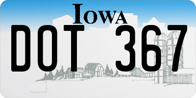 IA license plate DOT367