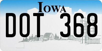 IA license plate DOT368