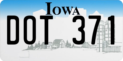 IA license plate DOT371