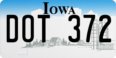 IA license plate DOT372