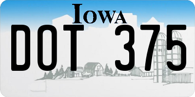 IA license plate DOT375