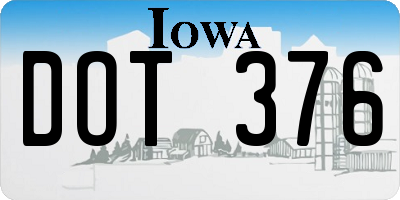 IA license plate DOT376