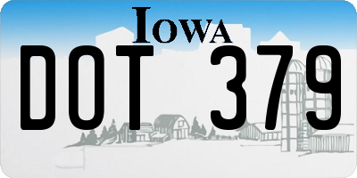 IA license plate DOT379