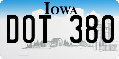 IA license plate DOT380