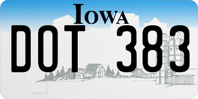 IA license plate DOT383