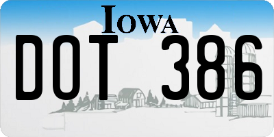 IA license plate DOT386
