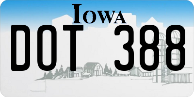 IA license plate DOT388