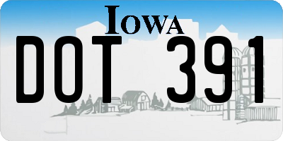 IA license plate DOT391