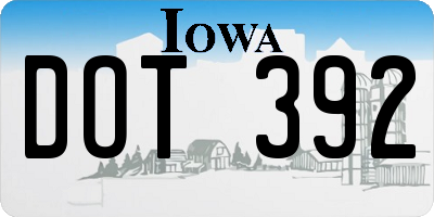 IA license plate DOT392