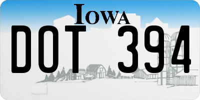 IA license plate DOT394