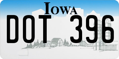 IA license plate DOT396