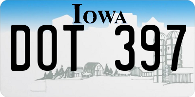 IA license plate DOT397