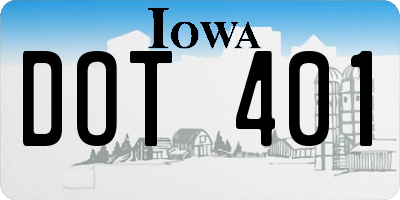 IA license plate DOT401